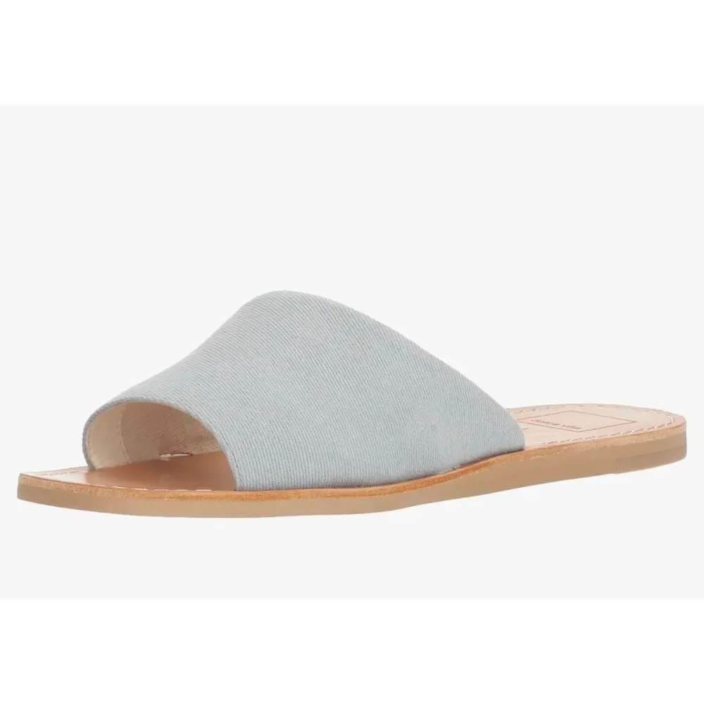 Dolce Vita Sandals Womens Size 8‎ Blue Denim Slip On Slides Open Toe